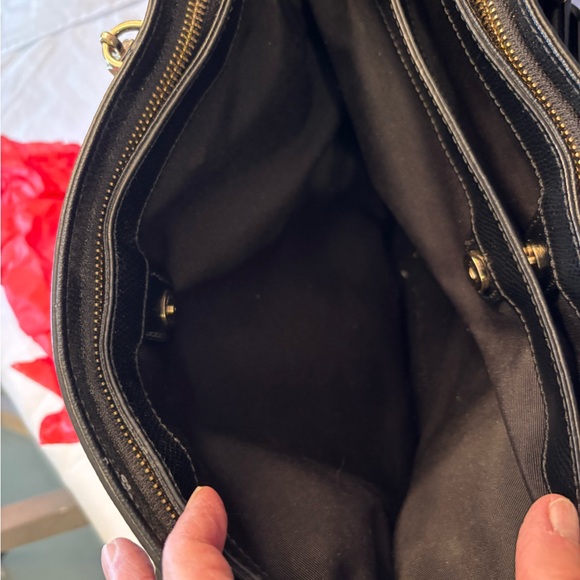 Coach Black Leather Carryall, Christie with Gold Accents - Picture 5 of 14